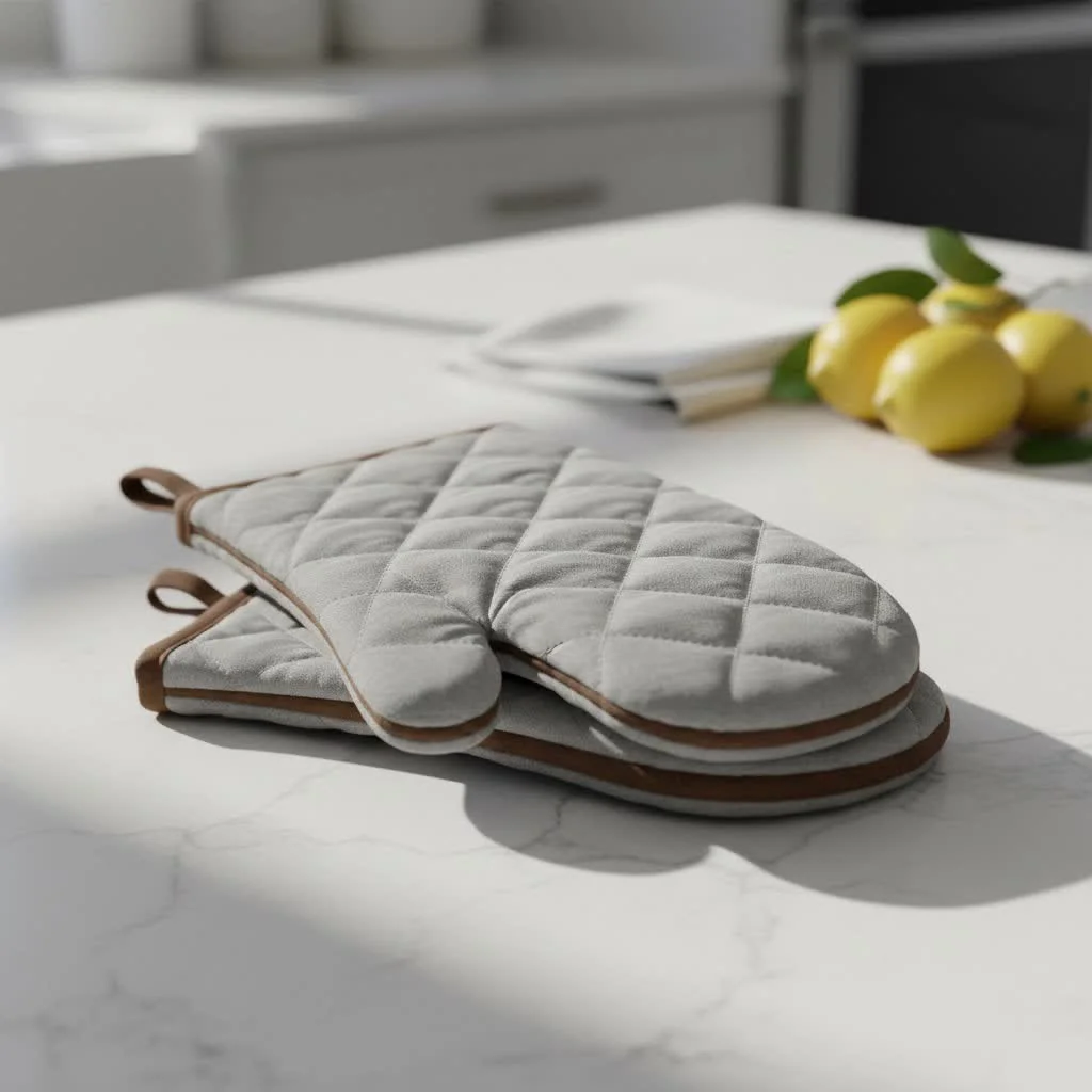 Various types of oven mitts and pot holders